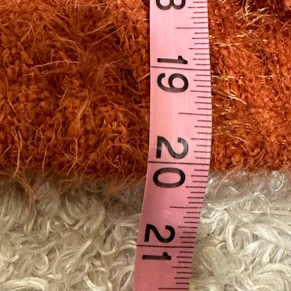 Altar'd State Orange Sweater Bubble Sleeve Soft Fuzzy Size M - Picture 9 of 9